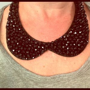 Black beaded collar necklace